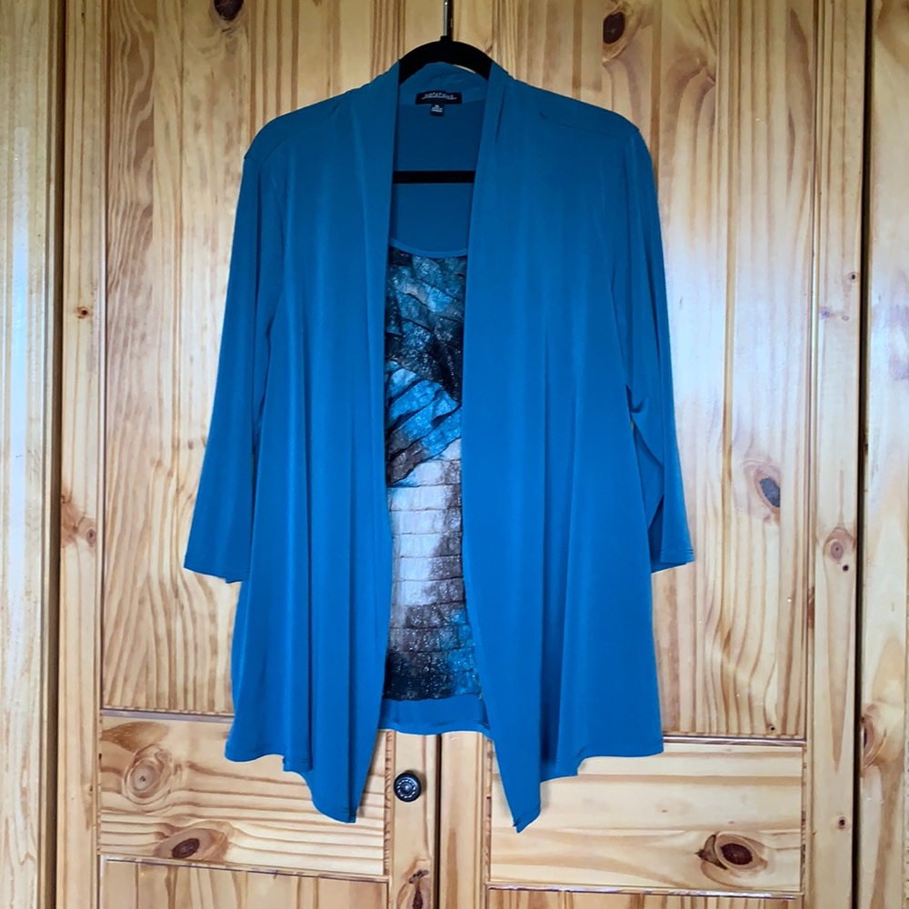 Teal layered Top